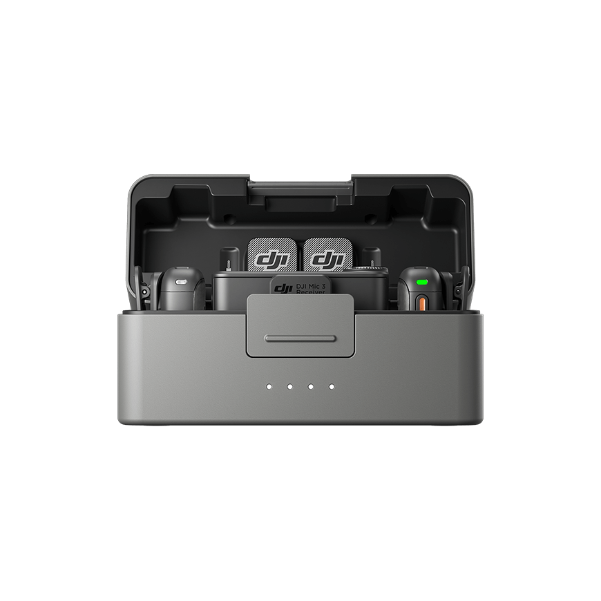 DJI Mic 3 in its charging case